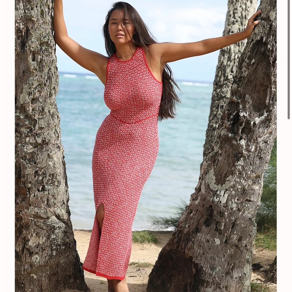 Free People Mindy Red Midi Dress
